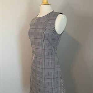 Theory Gray Checkered Midi Dress
